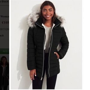 Hollister sherpa puffer lined parka